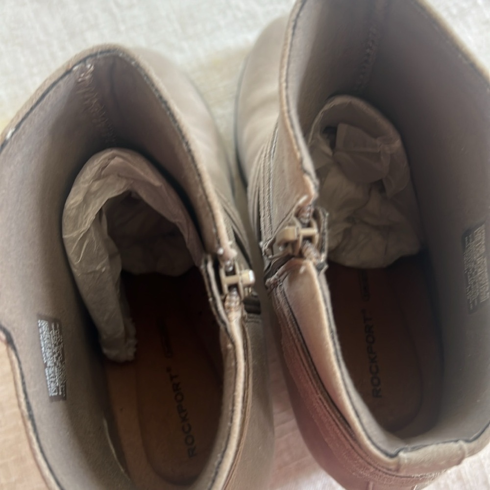 Rockport Lucinda beige leather ankle boots new without tags NWOT Lady, size 10 - Picture 8 of 10